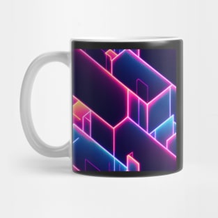 Cyberpunk pattern laser neon geometric colorfull lights futuristic electronic Mug